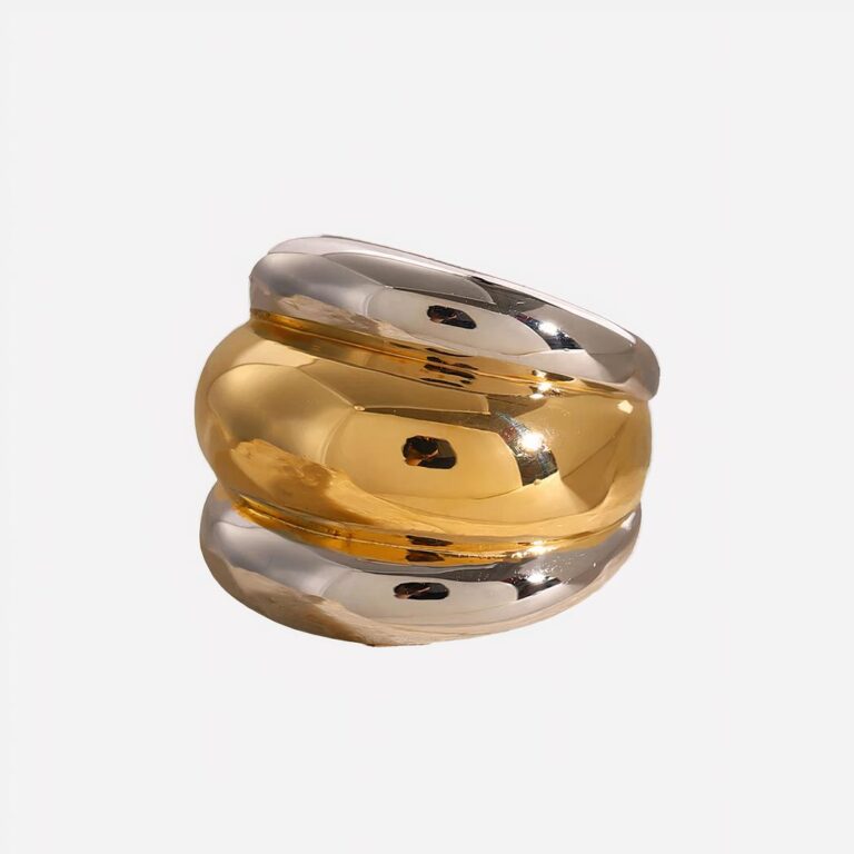 Bague femme originale acier inoxydable trois anneaux assemblés