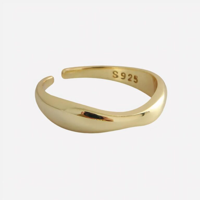 Bague fine ajustable moderne métal irrégulier