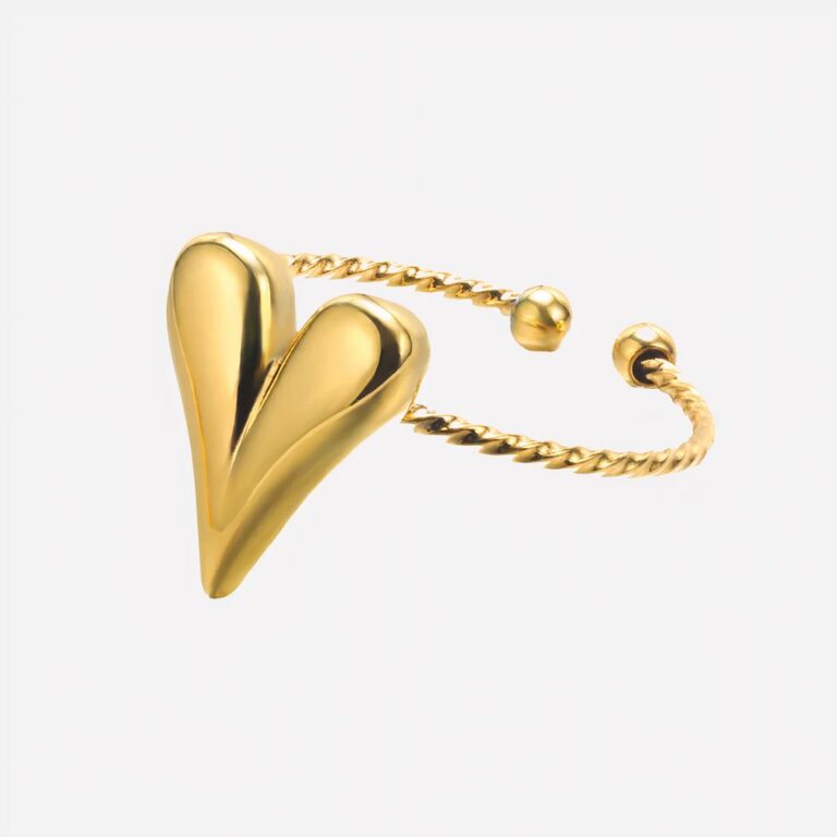 Bague réglable en forme de coeur pour femme Bague réglable en forme de coeur pour femme