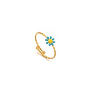 Bague fleur colorée pour fille