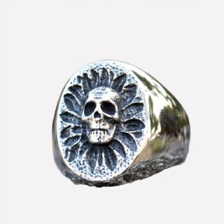 Bague fantaisie tête de mort acier inoxydable homme