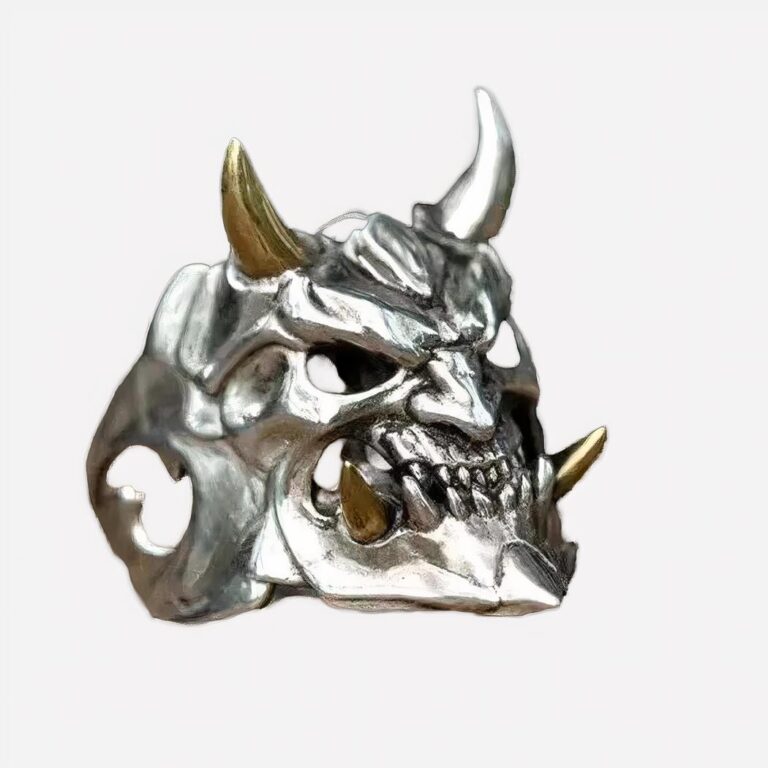 Bague originale punk gothique masque Prajna homme