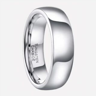 Bague argentée anneau simple pour homme fond blanc