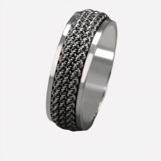 Bague en argent homme pacs motif tressé