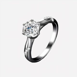 Bague moissanite solitaire femme