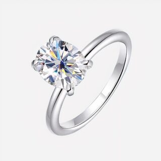 Bague de promesse solitaire en moissanite