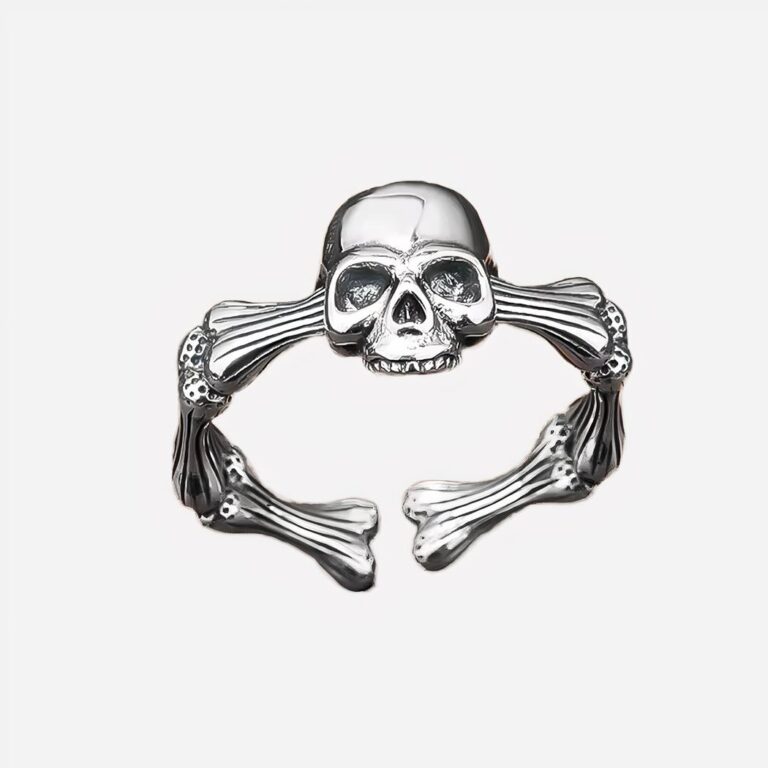 Bague tête de mort en argent pour femme Bague tête de mort femme et anneau en squelette os
