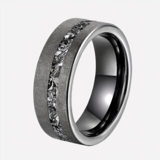 Bague de promesse anneau noir moderne urbain chic homme