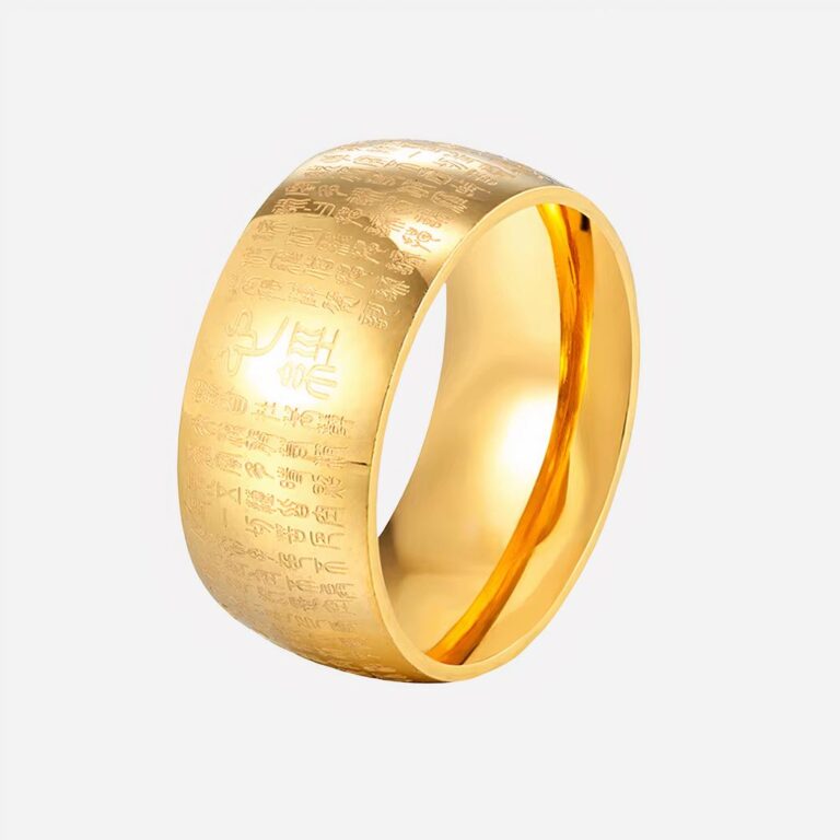 Bague épaisse homme dorée rune