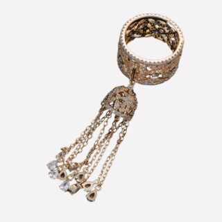 Bague breloque forme gland doré charme luxe