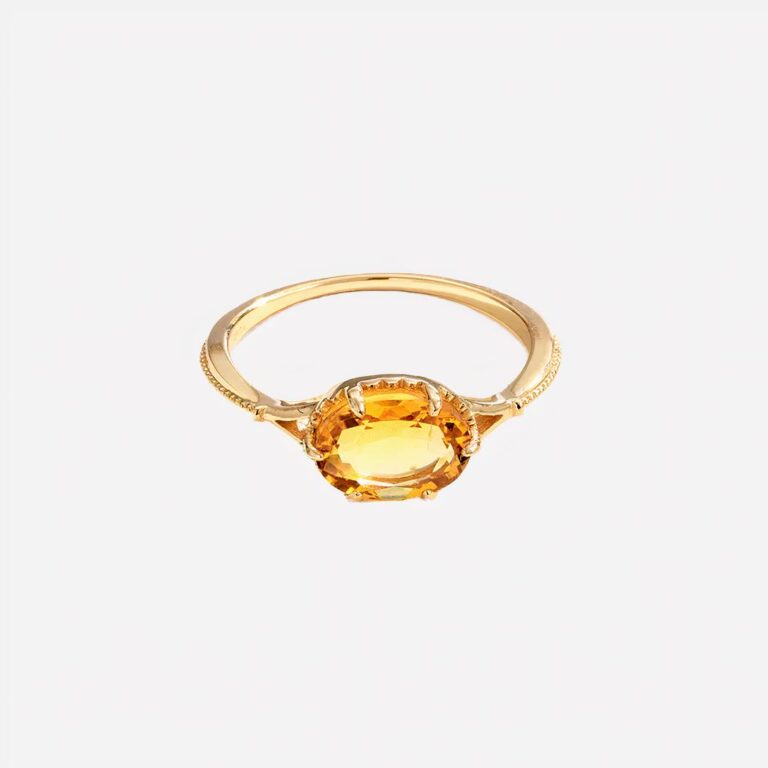 Bague fine en citrine pour femme