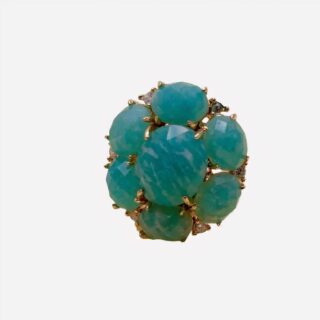Bague en amazonite en forme de fleur