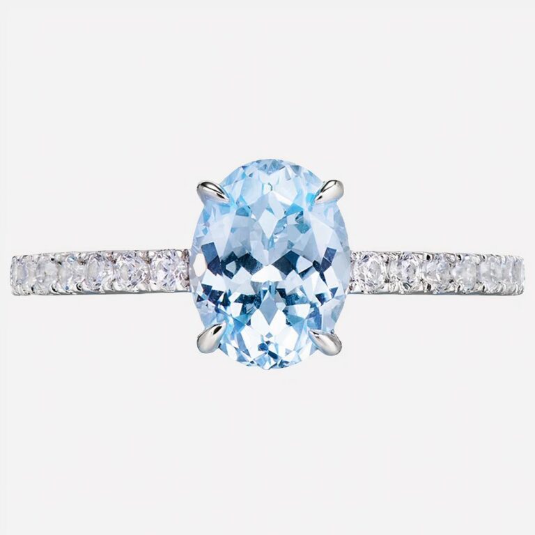 Bague en aigue-marine et zircons Bague en aigue-marine et zircons