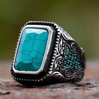 Bague islam motifs gravés pour homme