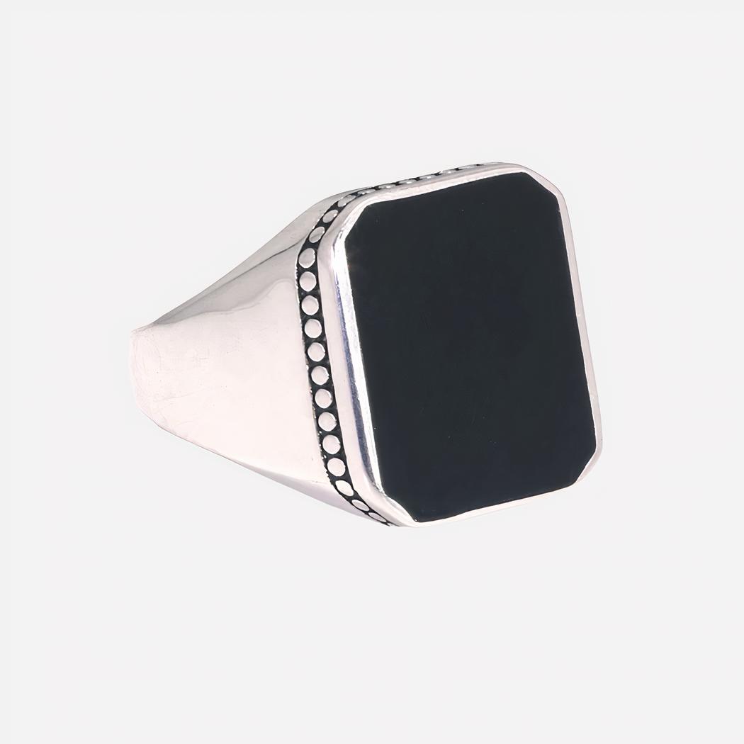 Bague Rétro En Argent Sterling 925 Avec Pierre - Bijou Punk Vintage Pour Homme, Taille Réglable