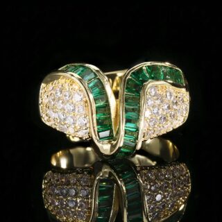 Bague index femme ajustable zircone et cristal