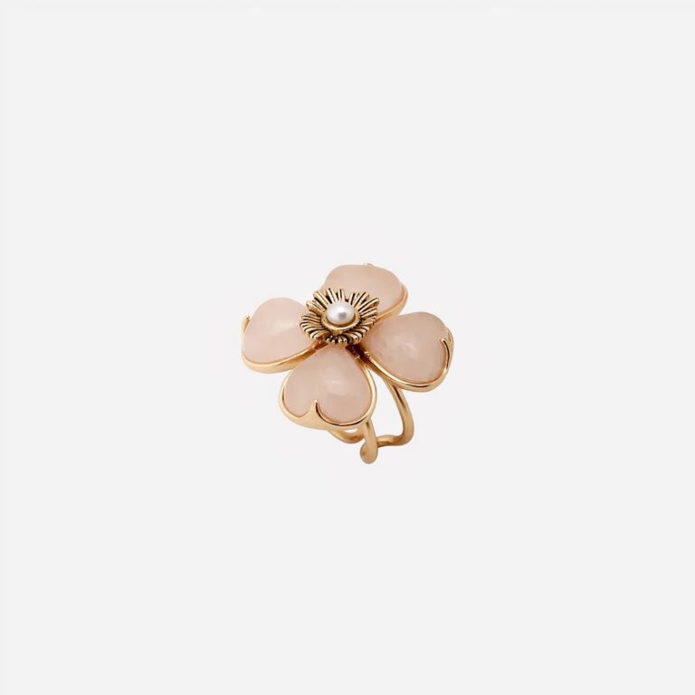 Bague fantaisie fleur ouverte en alliage de cuivre femme