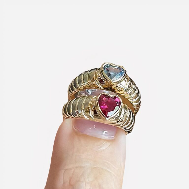 Bague dorée coeur diamant pour femme