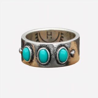 Bague homme touareg trois turquoises