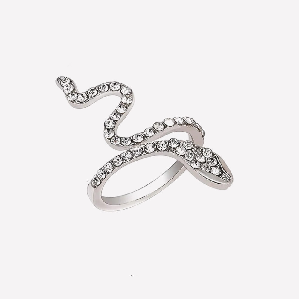 Bague en forme de serpent avec des zircons