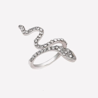 Bague en forme de serpent avec des zircons