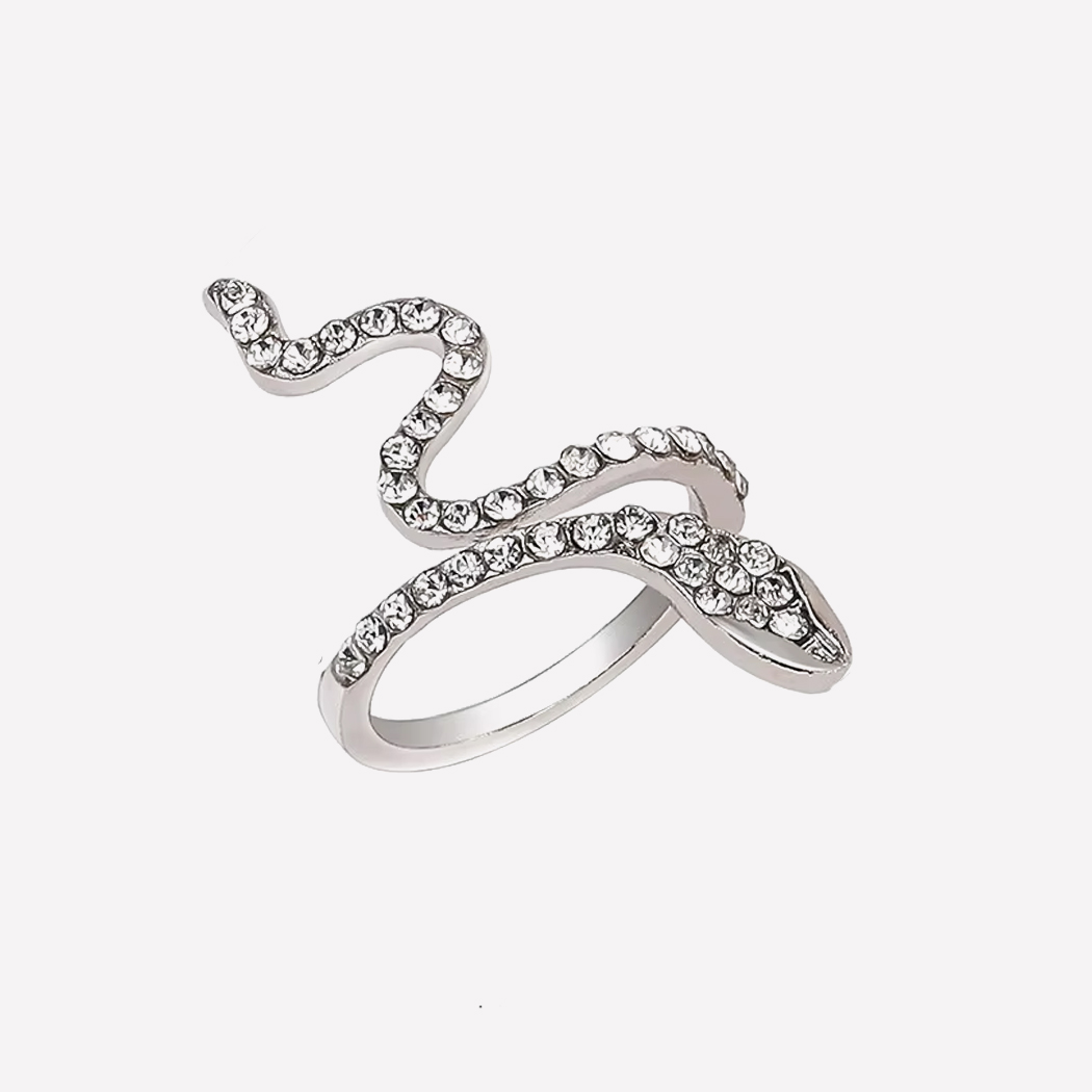 Bague en forme de serpent avec des zircons