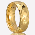 Bague originale en acier damas martelée pour homme
