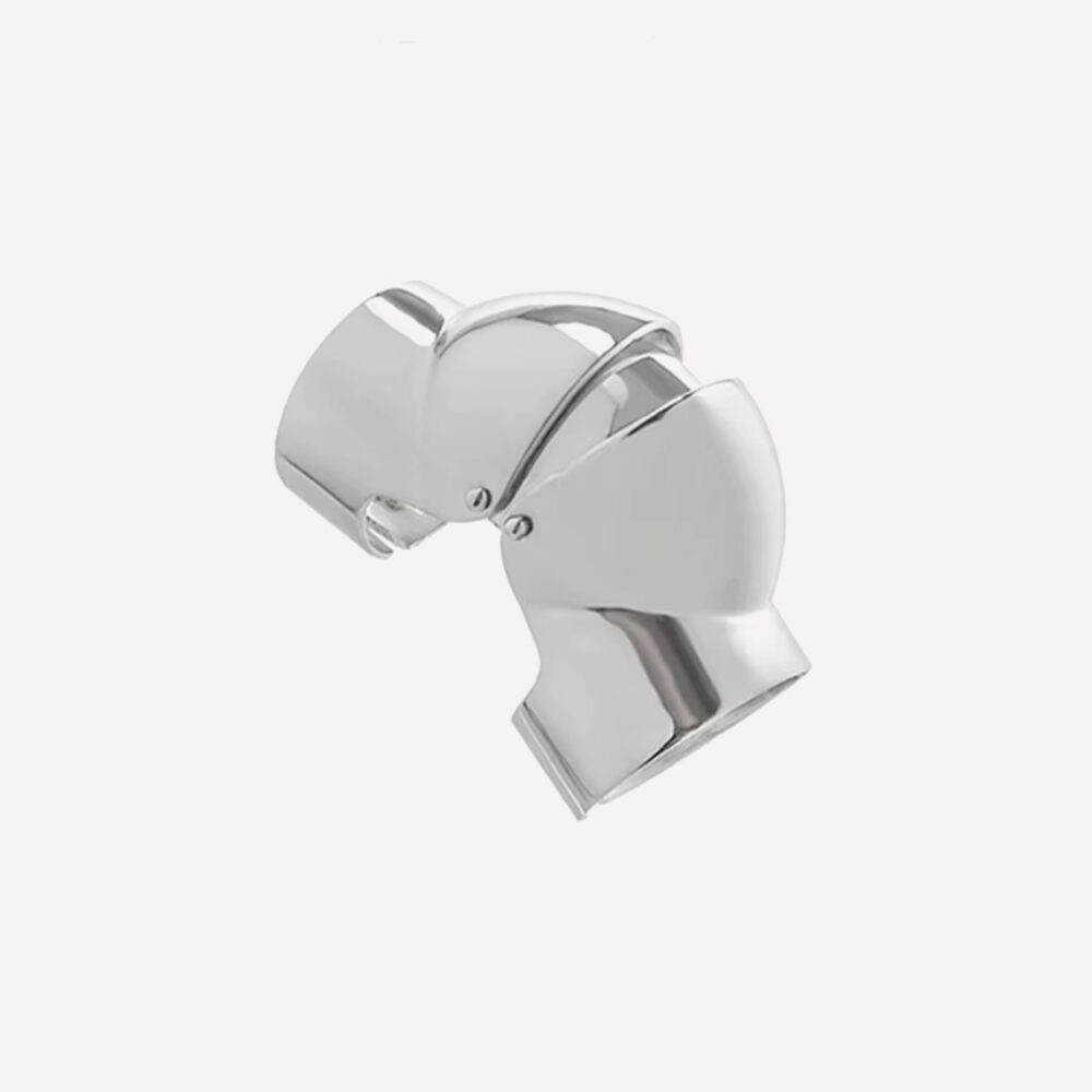 Bague articulée style armure argentée