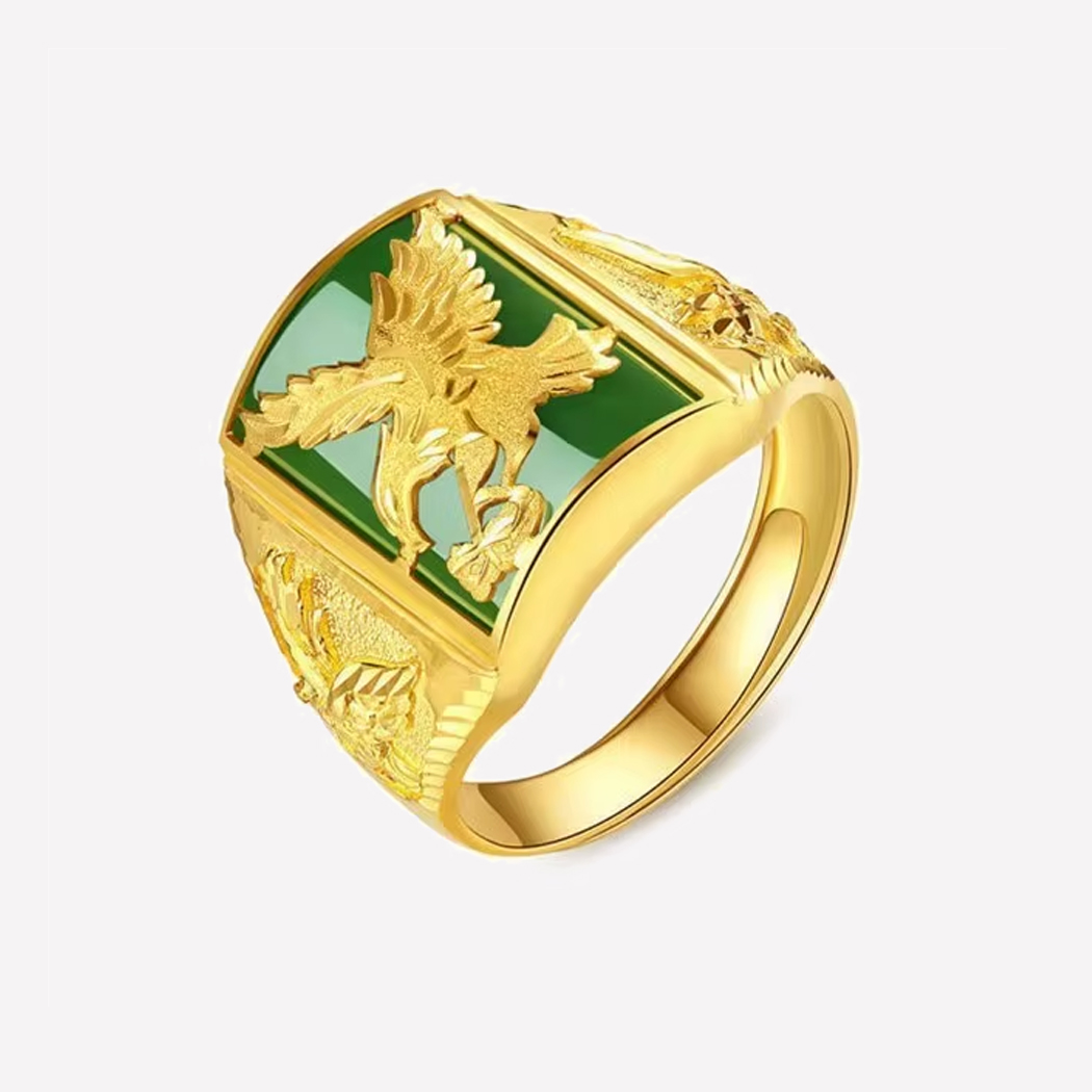Bague originale aigle et or pour homme